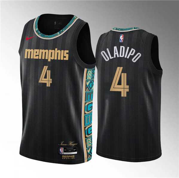 Mens Memphis Grizzlies #4 Victor Oladipo Black City Edition Stitched Jersey Dzhi->memphis grizzlies->NBA Jersey